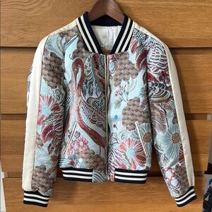 Embroidered Bomber Jacket - Multicolor